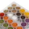 Clear Plastic Jewelry Case 30 Individual Compartments With White Snap Bottles For Quick Viewing And Safe Storage