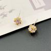 Fashion Light Luxury Gold Zircon Stud Earrings High-End Earrings Simple Versatile Earrings Exquisite Earrings
