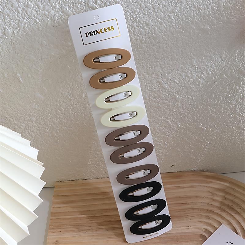 10pcs Fashion Coffee Color Geometric Waterdrop Square Ornament Hair Clips For Women Girls Sweet Hairpins Kids Hair Accessories