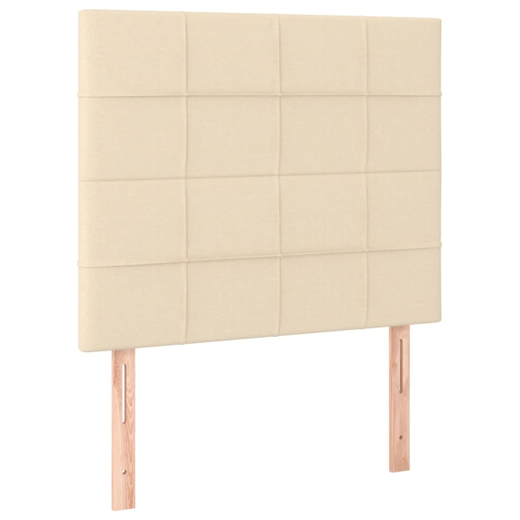 Box Spring Bed with Mattress Cream 100x200 cm Fabric
