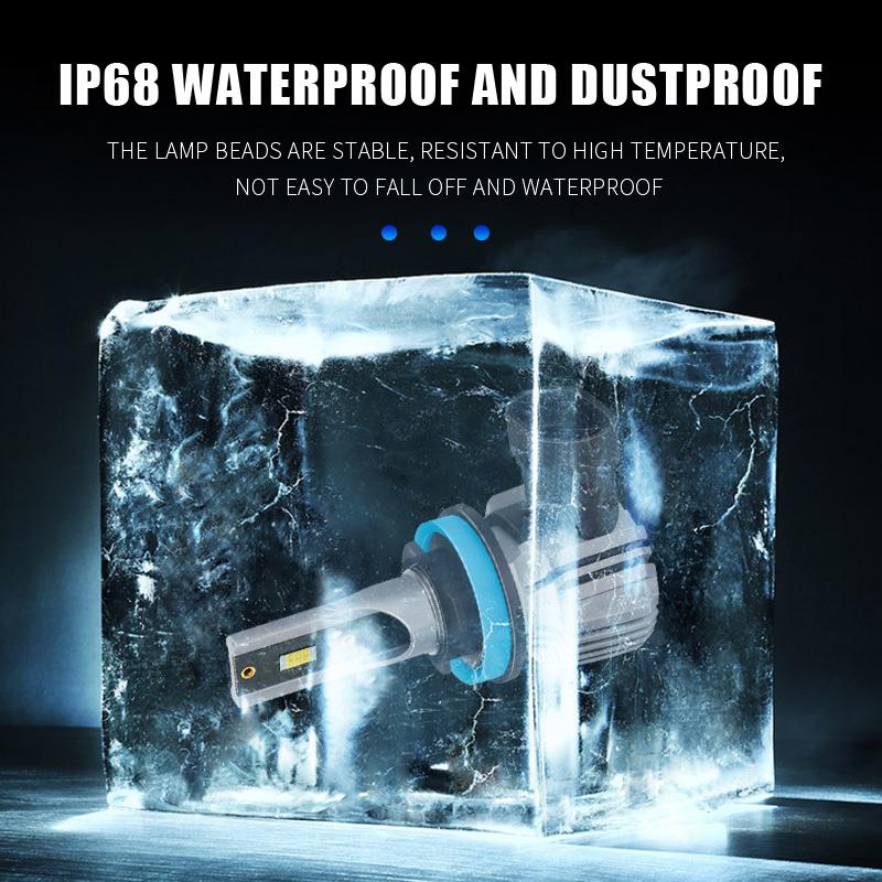 2PCS H1 H7 9006 LED Bulb HB4 Car Headlight Canbus Fog Light Daytime Running Light 32800LM 90W CSP LED 6000K White Plug and Play