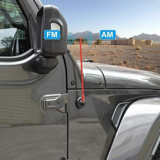 13" Car AM/FM Radio Antenna Stubby Reflex fit Jeep Wrangler JK JL JT 2007+ Red