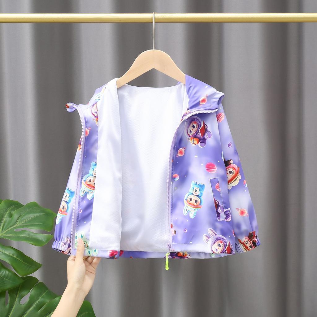 Pardesiu de vânt pentru copii, Modă de primăvară și toamnă cu geacă de bumbac, Jachetă casual cu glugă pentru băieți și fete
