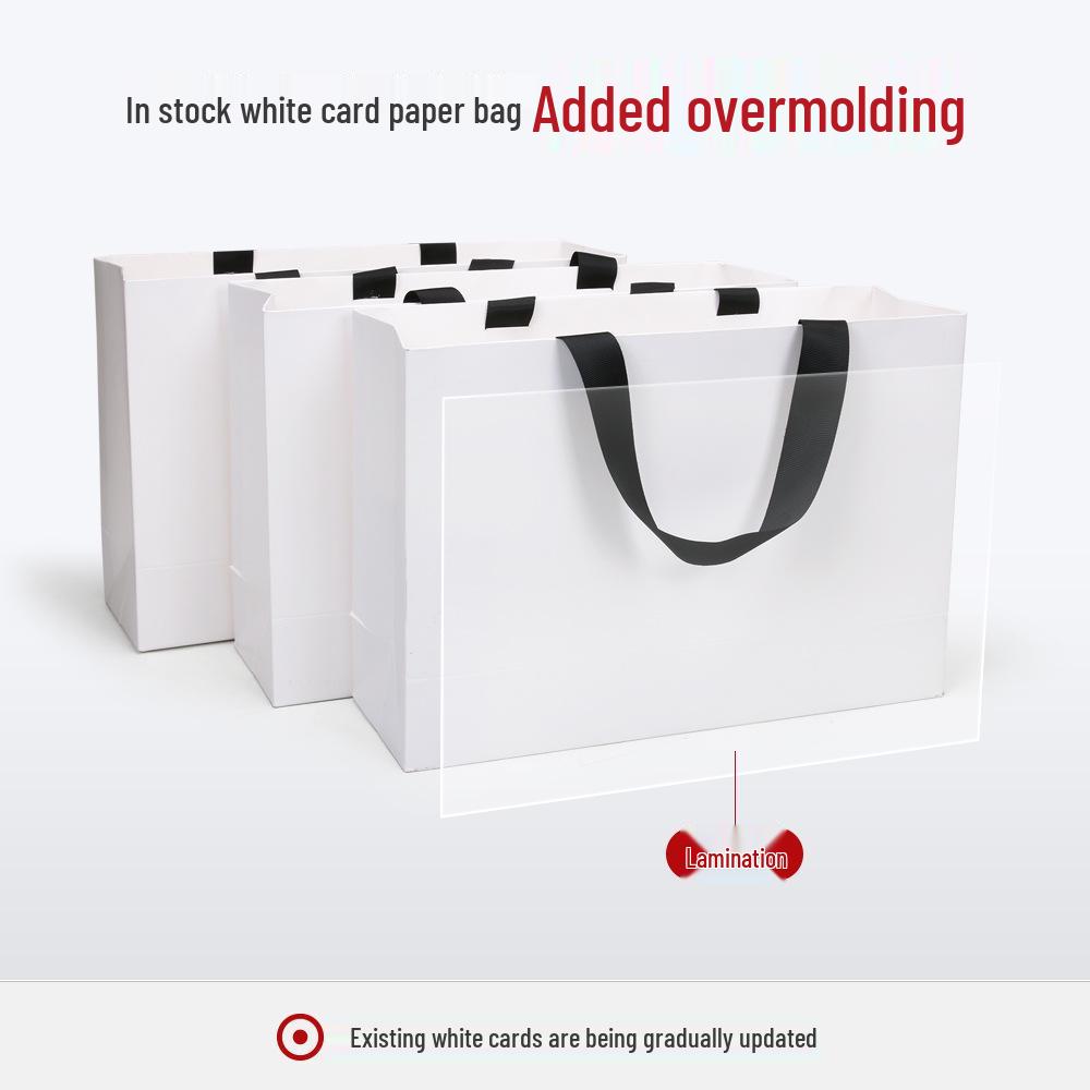 In-Stock Kraft Paper Tote Bag with Solid Color Ribbon Handle for Gifts and Shopping