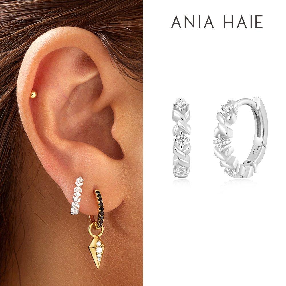 [Worn by Jang Na-ra and Kwon Eun-bi] Silver Gradient Pave 925 Silver Ring Earrings E061-06H