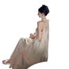 White Dew Dinner, Bow Smudge Neck Dress Sleeveless Fairy Dress Seaside Holiday Dress