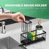 Multifunctional  Stainless Steel Kitchen Rack – Expandable Sponge and Cloth Storage with Drain Basket Expandable Sink Organizer