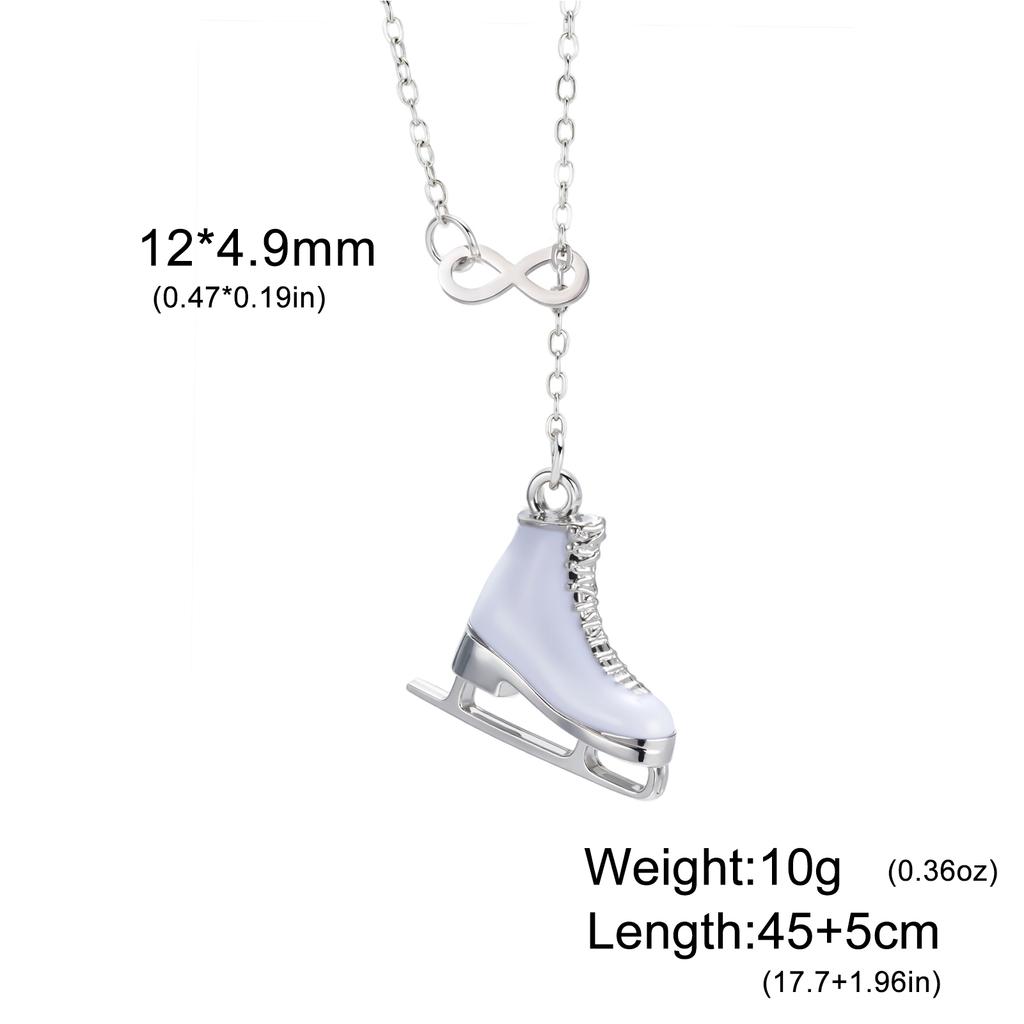 Crystal Ice Skate Shoes Necklace for Women Infinity Love Pendant Rhinestone Zircon Charms Romantic Jewelry Ice Skater Gifts