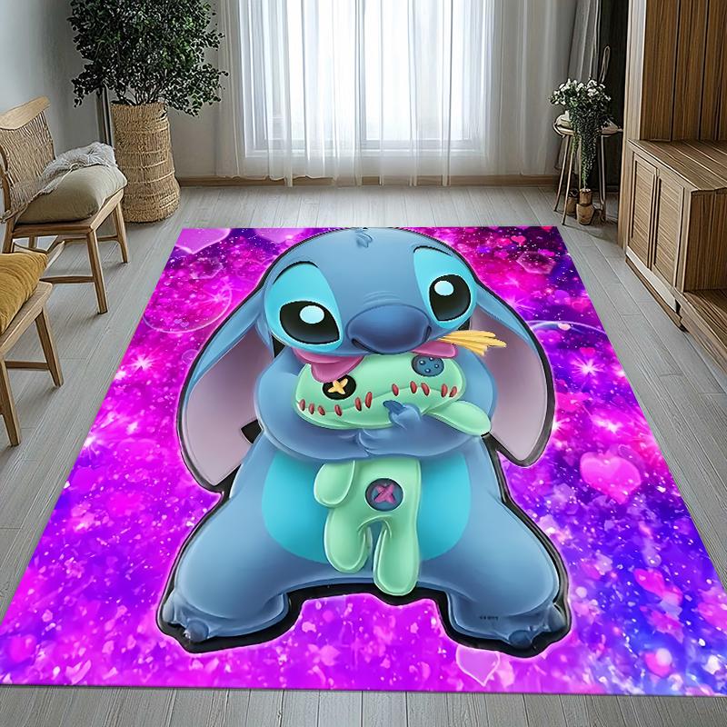 

Cartoon Lilo Stitch Angel Living Room Non-Slip Area Rug Soft Carpet for Bedroom Kids Playroom Sofa,Home Decor Doormat Gift 40x60cm