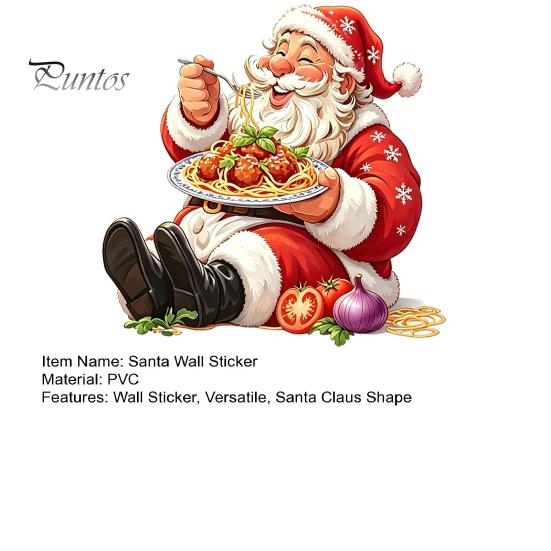 Decorative Window Film Santa Claus Wall Sticker, Waterproof PVC Decal, Removable Creative Xmas Gifts for Friends Festive Art Glass Windows And