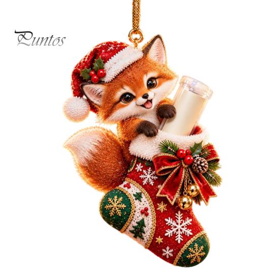 Gift Idea for Grandchildren Christmas Cute Animal Cash Ornament, 2D Flat Squirrel Fox Rabbit Dog Raccoon Teenagers Money Holder Acrylic Xmas