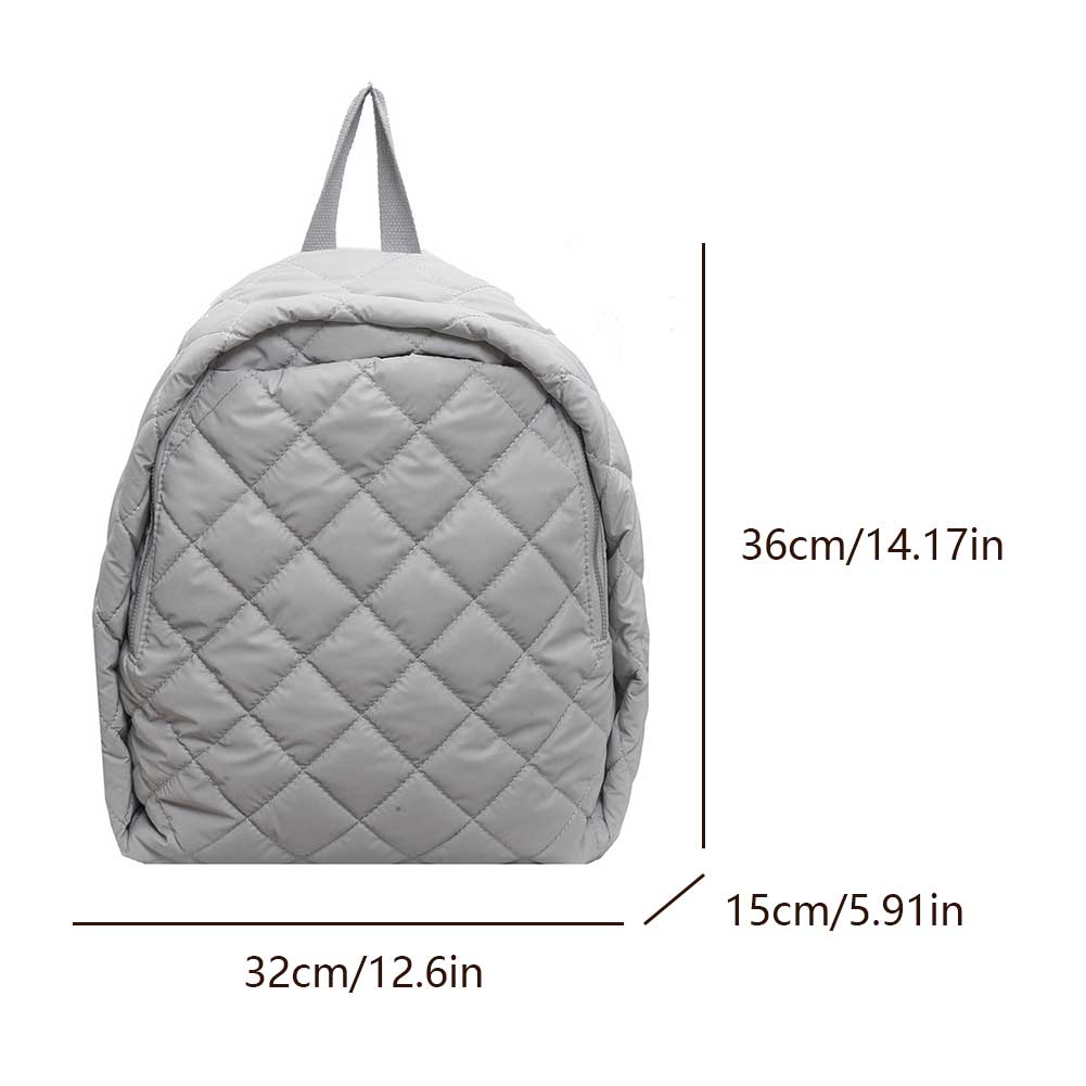 For Women Men Quilted Bag Adjustable Strap Laptop Backpack Zipper Rucksack Travel Daypack Student School Bag Cute Backpack