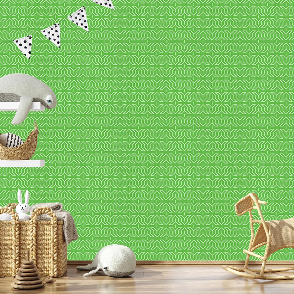 Geometric Green Wallpaper for Living Room and Bedroom 50x1000