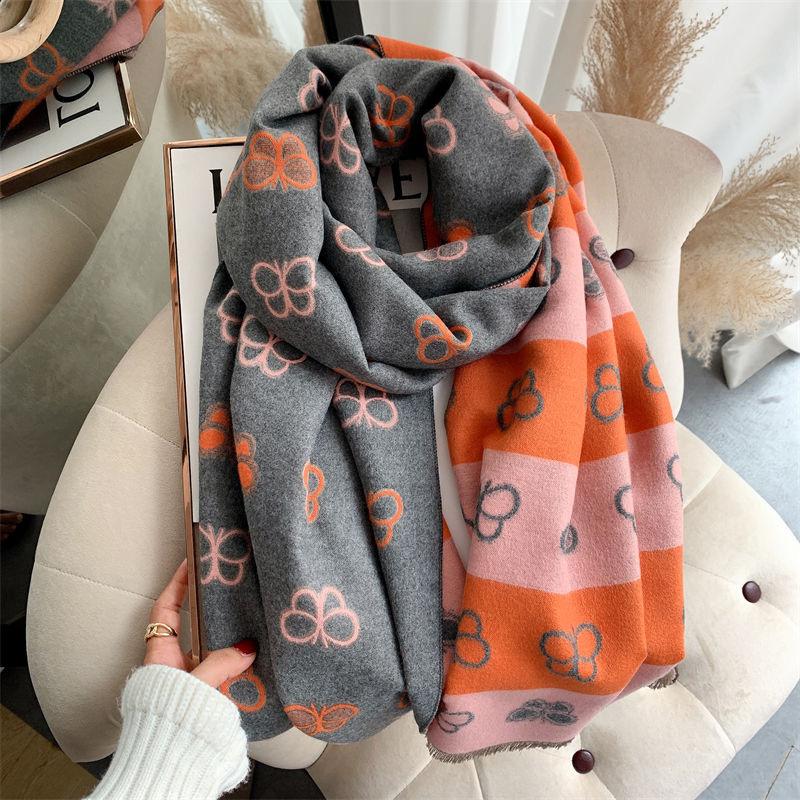Autumn and Winter Women's Scarf Women's Imitation Cashmere Shawl Dual Use Outer Wear Blanket Blanket Air Conditioned Room To Keep Warm