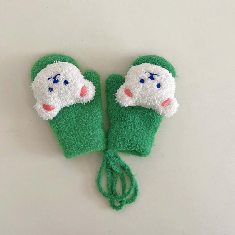 Futrzane Rękawiczki Rękawice Zimowe dla Malucha Dziewczęce Chłopięce Pogrubione Przytulne Ocieplacze na Ręce Wiatroodporne Rękawice Unisex Rękawice z Polaru Koralowego