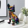 Kreative bunte Bulldogge Handwerk Home Dekorationen Wohnzimmer Büro Desktop Harz Tier Dekorationen