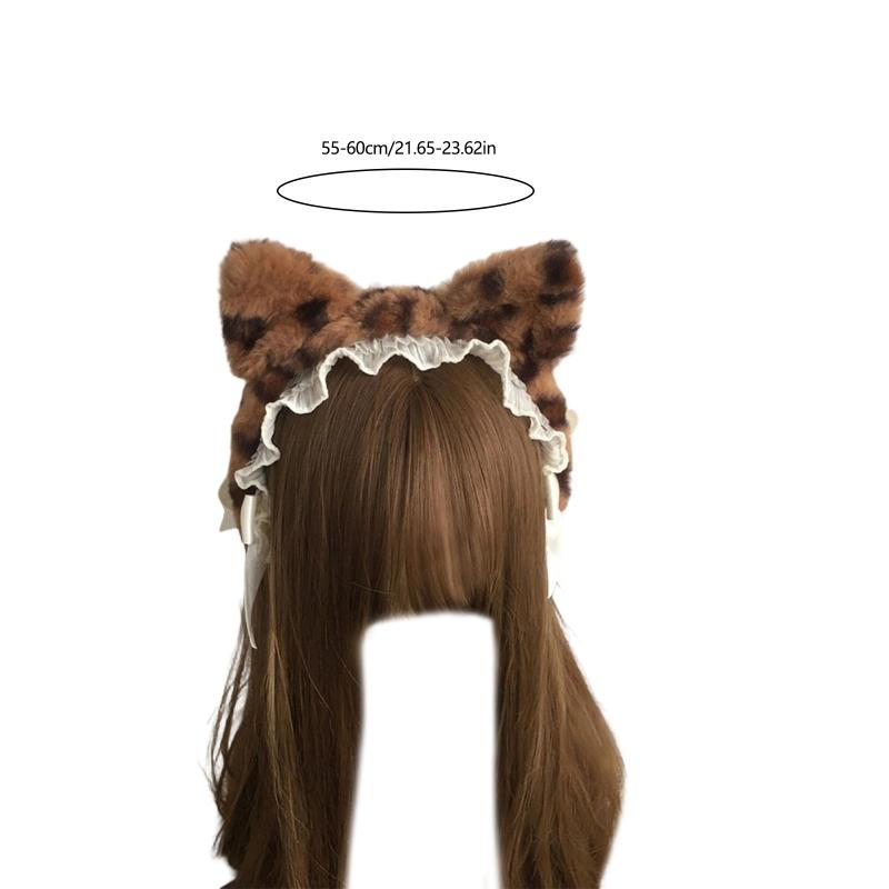 Realistic Kitten Ears Hairband Furry Headbands Plush for Coser Role Play and Photography Props
