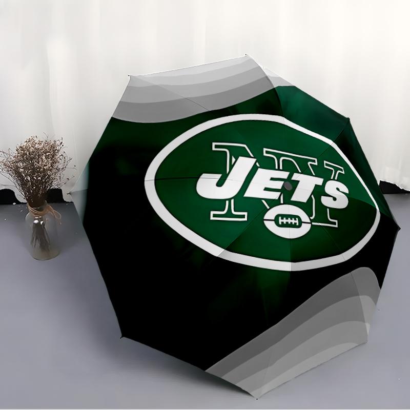 Printed New York Jets logo Folding Umbrella,Outdoor,Leisure,And Travel Umbrella,Durable Umbrella Fabric,Birthday And Holiday Gift