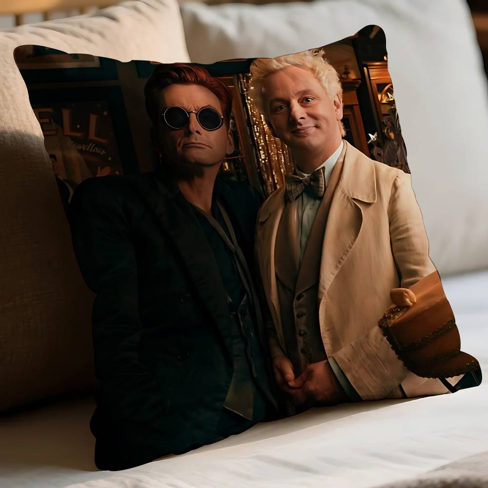 TV Cool W-Good Omens-S Pillow Case Cushion Cover Soft Cute Throw Pillow Case For Car Sofa Pillowcase Polyester With Zipper