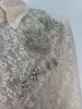 Gentle Style Two-Piece Set: Elegant Floral Lace Shirt & Pleated Long Skirt