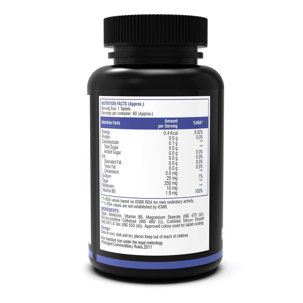 NutritJet Melatonin 10mg Sleeping Aid Pills, Sleep Supplement For Stress Free Sleep & Calm Relax - 60 Vegetarian Tablets