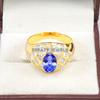 Tanzanite Oval Cut With 925 Sterling Silver Gold Plated Ring For Men's #B681 JL375688167711