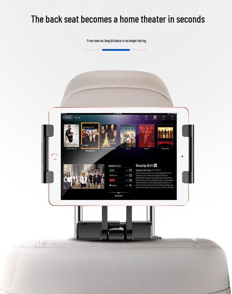 Car Rear Seat Tablet Mount - Adjustable Telescopic Holder for iPad and Tablets