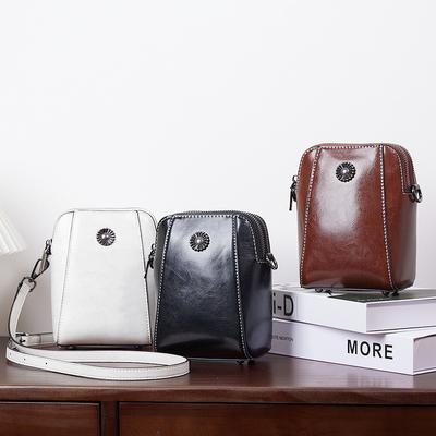 Rindsleder kleine Tasche Umhängetasche Damen neue beliebte vielseitige Handytasche Damen Nische High-End Umhängetasche Trend