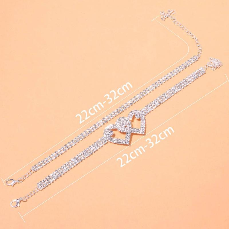 Beautiful Dazzling Cubic Zirconia Chain Anklet for Women Fashion copper Color Ankle Bracelet Barefoot Sandals Foot Jewelry