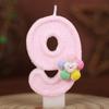 Five-color Flower Number Birthday Candle Pink Cake Decoration Birthday Handmade Candle 0-9