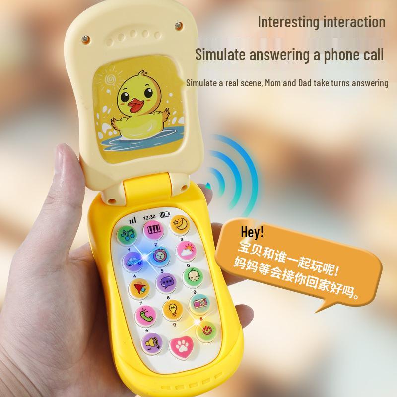 Children's Multifunctional Educational Music Phone Toy with Cartoon Lights