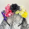 Halloween Costume Rose Flower Crown Gothic Party Headpiece Wedding Crown Floral Hair Hoop  Women