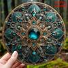 Tin Sign Wall Art Mandala Bohemia Blue Gold Kitchen Decor Metal Poster