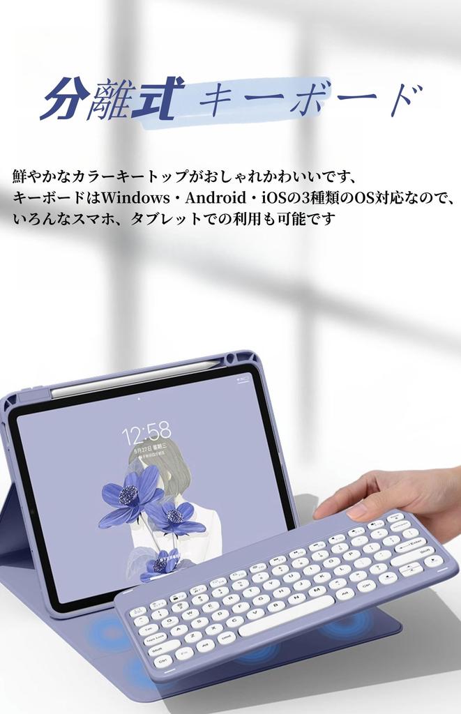 iPad 2025 iPad 10th Generation 2022 Case with Rotating Keyboard Vertical Pen Transparent Clear Back Magnetic Round Wireless Bluetooth Keyboard Mouse