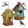 J1UL1N 2 Pcs Bird House For Outside Hanging Bird Houses For Outdoor Colorful Decorative Cute Resin Bird Houses