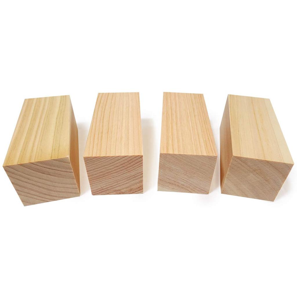 Wood Japanese Made in Japan x 40mm x No Set of Wood, Timber, Blocks, Carving, Carving, Hinoki, Cypress, [40mm 100mm, Knots, 4]