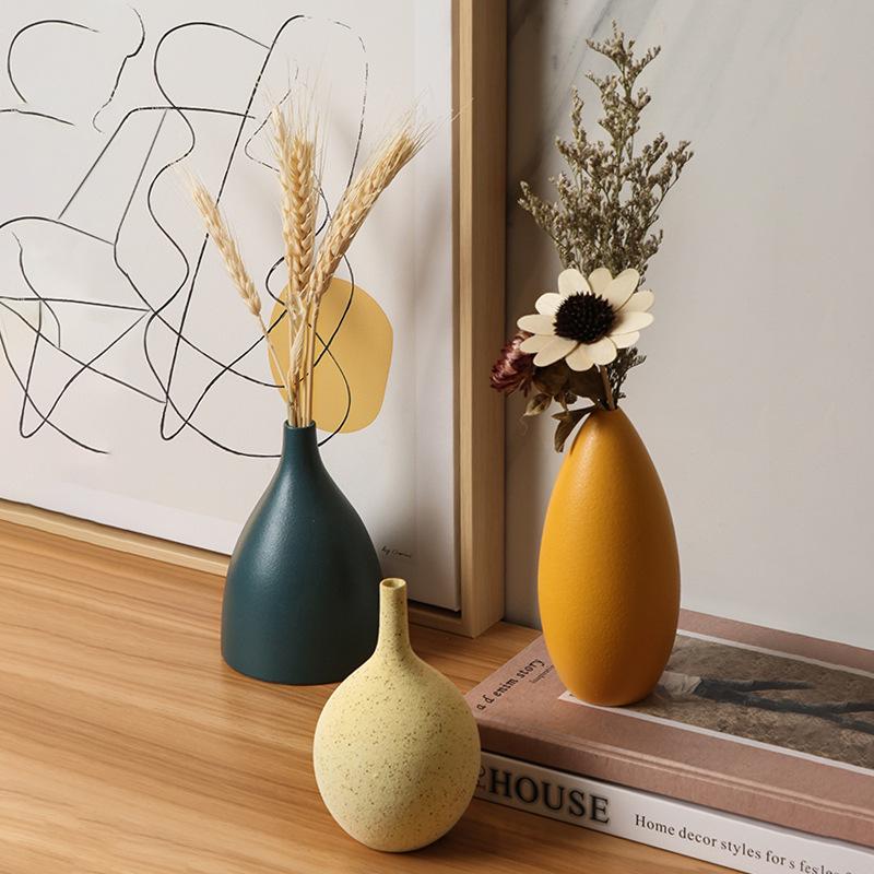 Ceramic Small Vase Home Decor Creative Flower Pot for Living Room Tabletop Decoration