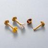 Colored Cubic Zirconia Inlaid Titanium Labret Stud (1.2*8mm) for Cartilage, Tragus, or Conch Piercing