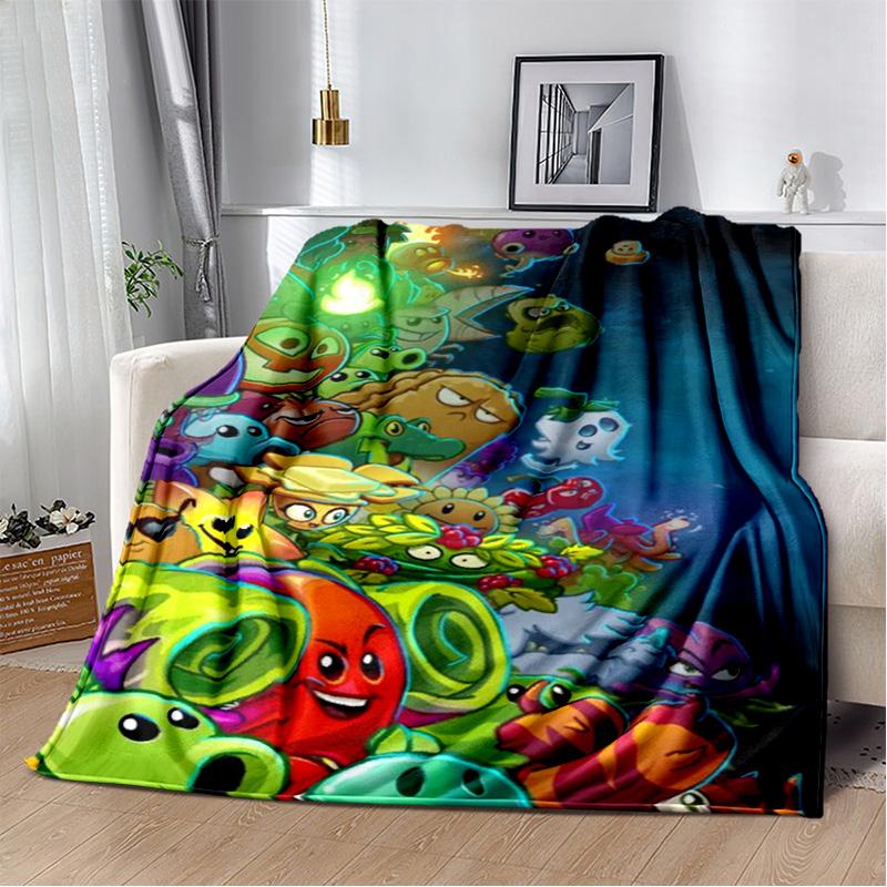 P-Plants vs. Z-Zombies Game Blanket Sofa Office Nap Peashooter Blanket Student Dormitory Bed Cover Customizable