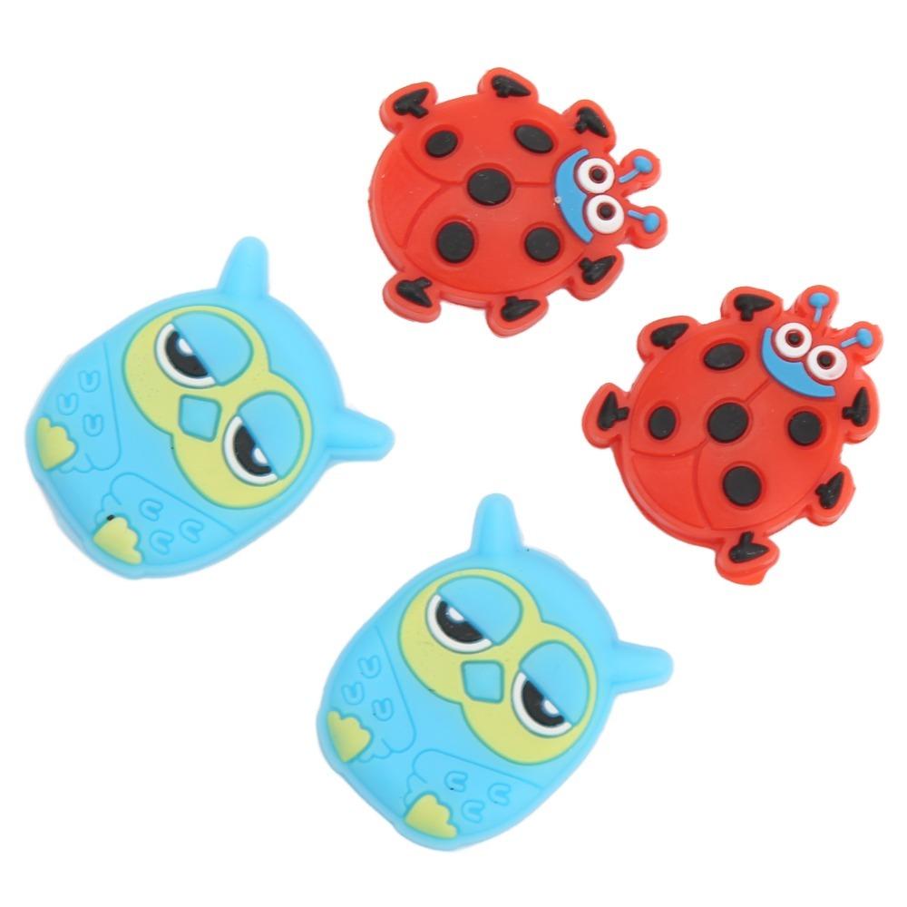4PCS Silicone Tennis Vibration Dampener Cute Animal Shape Tennis Racket Dampener Tennis Practice 4PCS