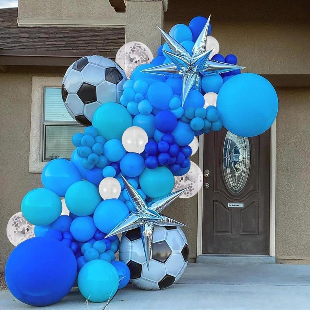 136PCS Football Themed Balloon Arch Wreath Set for Birthday, Football Themed Fan Gatherings, Summer Party Decorations