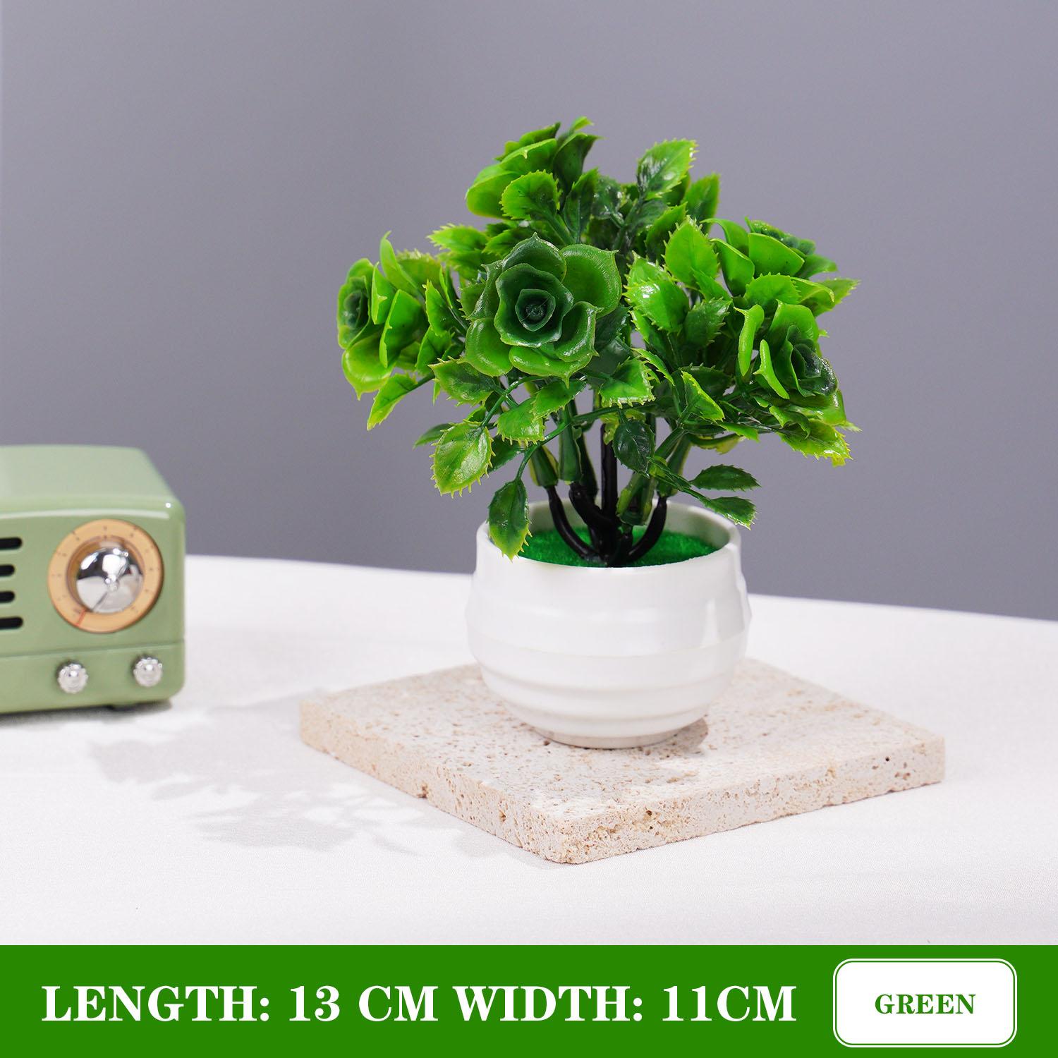 

Small Simulated Tree Artificial Plants Bonsai Pot Plants for Office Table Potted Ornament Office Home Desk Decor with pot зелёный