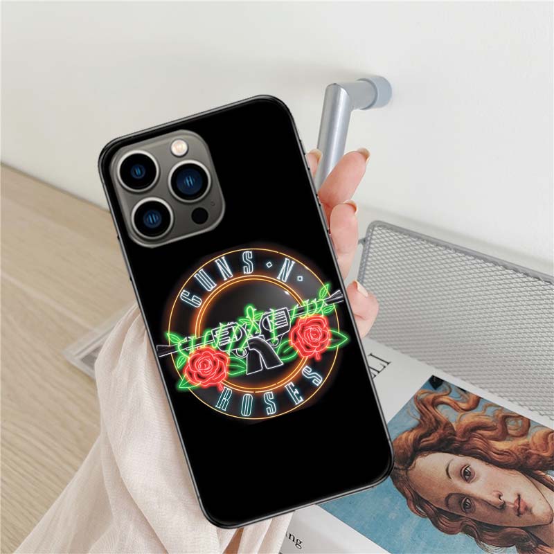 Guns N Roses Phone Case For Apple Iphone 16 15+ 17 Pro Max 14 Plus 16E Air 13 12 Mini Clear Cover Silicone Cute Shell Soft