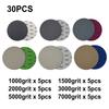 30pcs 5 inch 125mm Hook&Loop Wet/Dry 1000 1500 2000 3000 5000 7000 Sanding Discs