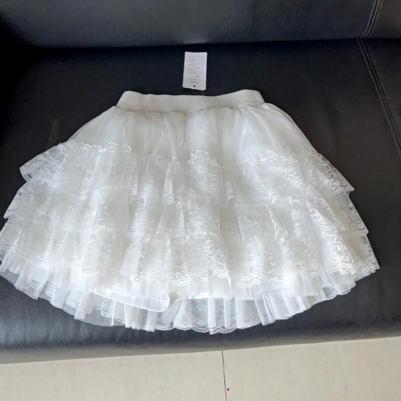 Womens Sexy Lace Gauze Mini Skirt For Women High Waist Pleated Skirt