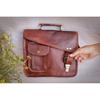 13" Leather Messenger Bag Laptop Case Office Briefcase Gift for Men Computer Distressed Shoulder Bag