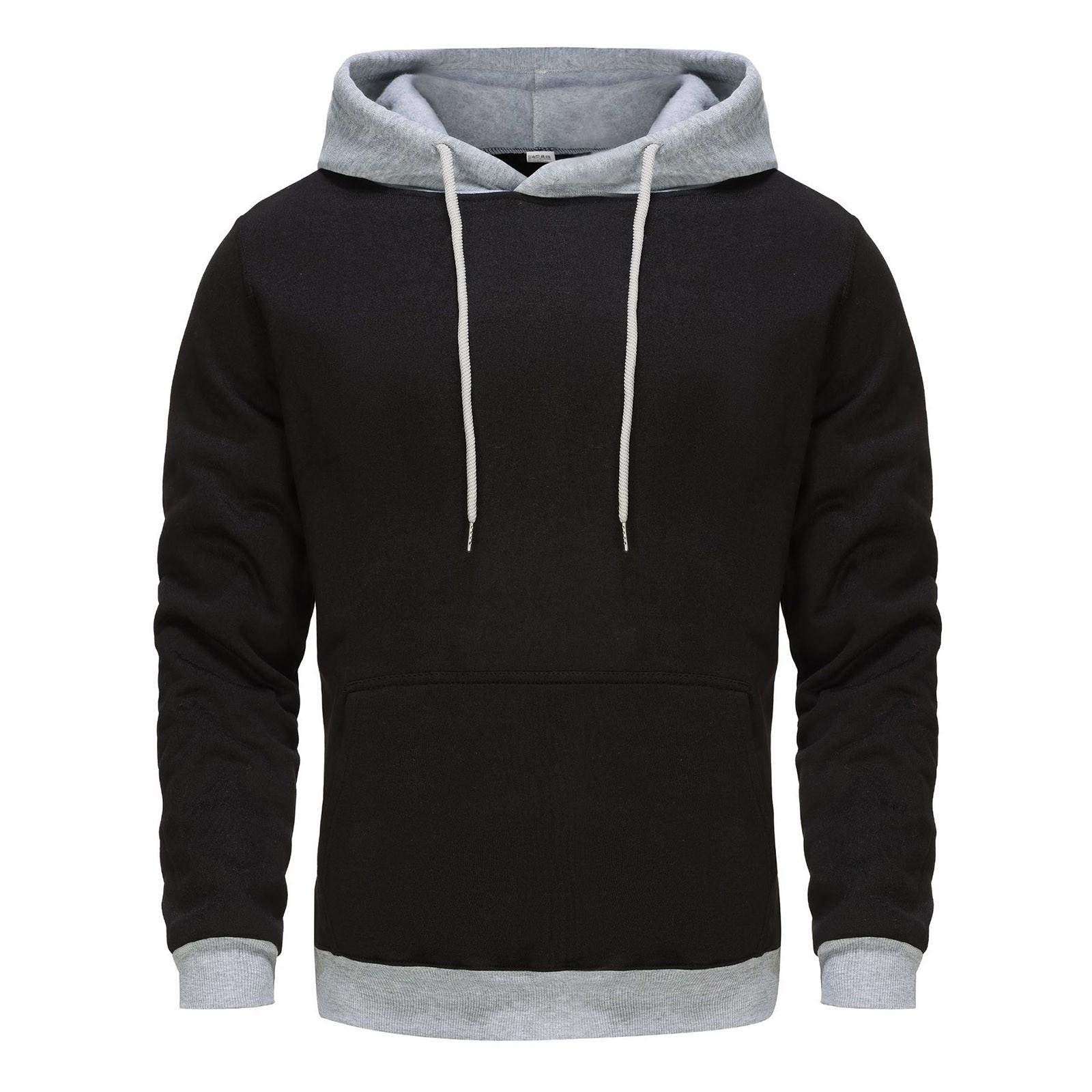 

Спортивный костюм с капюшоном, унисекс, одежда для бега, пуловер с длинными рукавами, толстовка с капюшоном L чёрный