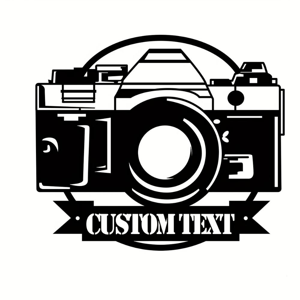 Arte de Pared de Metal Cámara Fotógrafo Letrero con Nombre Decoración Personalizada para el Hogar Regalo para Amantes de la Fotografía