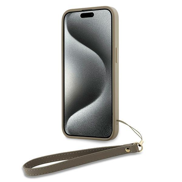Dkny Dkhcp15Spbswse Iphone 15 / 14 / 136.1 Beige Hardcase Wrist Strap Stock Logo