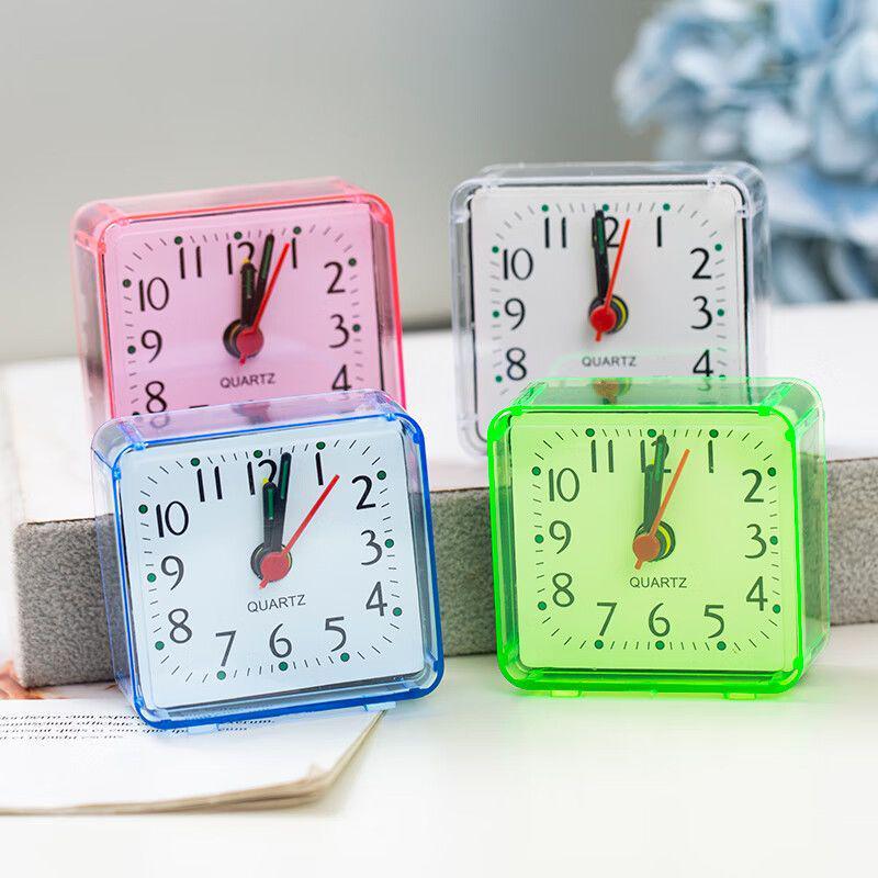 

Simple Modern Cute Mini Alarm Clock for Kids and Elderly - Easy Time-Telling Clock Blue - Square Mini Clock